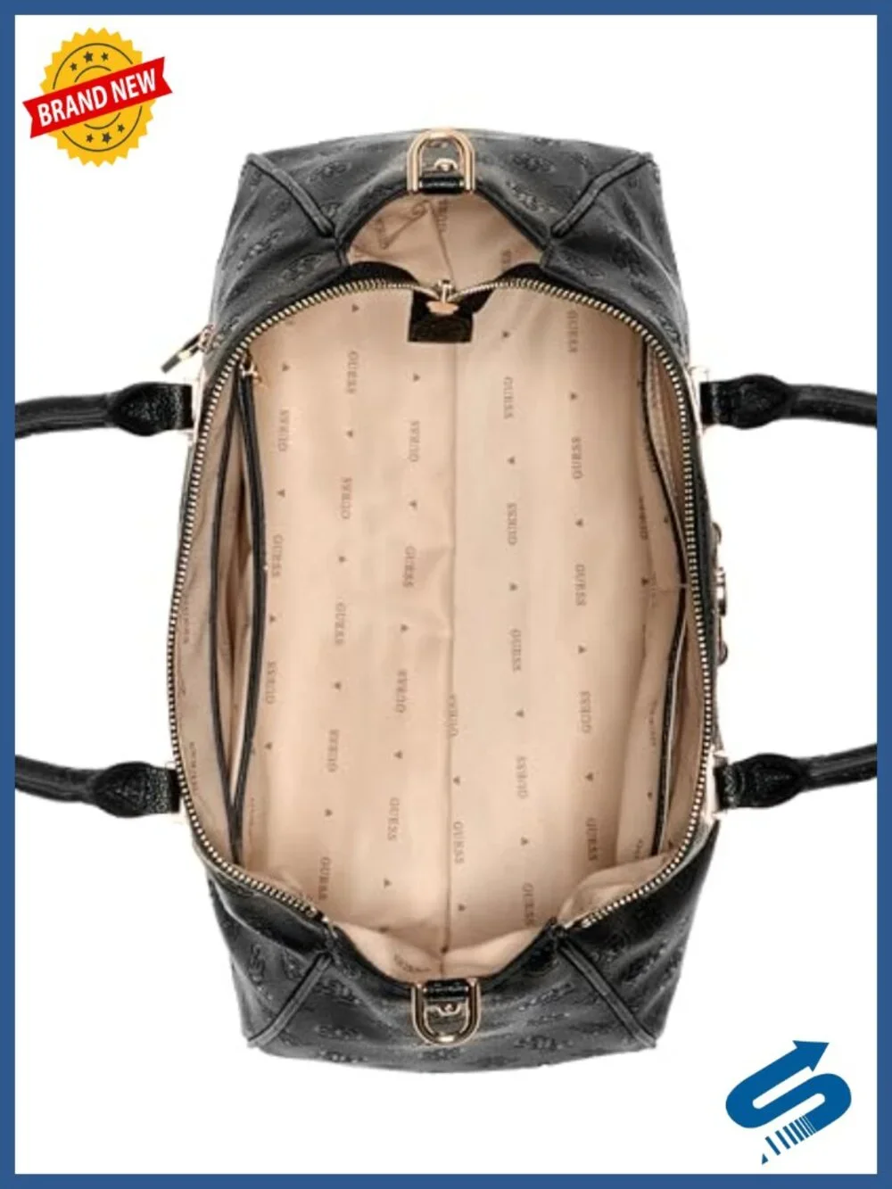 Large Box Satchel with Gold Hardware - Crossbody Satchel Bag